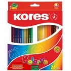 Карандаши цветные Kores , 24 цвета, с точилкой.