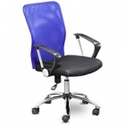 Кресло EChair-203 ткань черная, сетка синяя