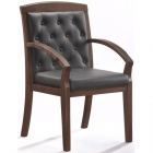Конференц-кресло Echair-422 KR кожа черная, дерево 