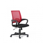 Кресло EChair-304 ткань черная, сетка красная, пластик