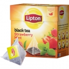 Чай Lipton Srtawberry Mint черный пирамид. 20 пак/пач.