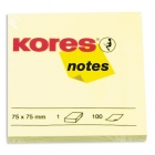 Стикеры Kores, 75x75 мм, желтые, пастельные, 100 листов.