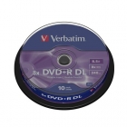 Диск DVD+R VERBATIM 8,5GB 8х Dual Layer 10шт./туба 