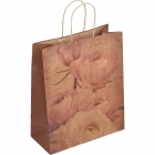 Подарочный пакет из крафт-бумаги Розовая нежность 27.5x33x12 см