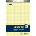 Блокнот QuickPad А4 80 л. желтый в клетку на спирали