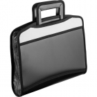 Папка-портфель пластиковая А4+ черная/серая 275x350 мм, 5 отдел.