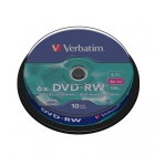 Диск DVD-RW VERBATIM 4,7GB 4х, 10 шт./туба