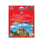 Карандаши цветные Faber-Castell Grip Eco Замок 24 цвета с точилкой