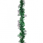 Мишура новогодняя Снежинки зеленая/серебристая 200x9 см