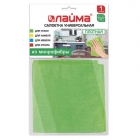 Салфетка универсальная ЛАЙМА, микроф., 30×30 см, зеленая