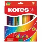 Карандаши цветные Kores, 24 цвета, с точилкой.