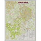 Карта Москвы, 90х120см 1:90 000, на основании из ДСП 