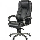 Кресло EChair-604 ML кожа натуральная,  черная, пластик
