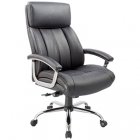 Кресло руководителя EChair CS-8822E-1 кожа черная, хром