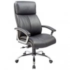Кресло руководителя EChair-CS-8821E-2 кожзам черный, хром