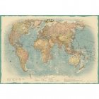 Настенная политическая карта мира в стиле ретро 2.33x1.58 1:34 млн