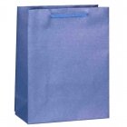 Пакет подарочный бумажный синий 26x32x12 см