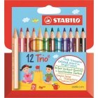 Карандаши цветные Stabilo Trio Jumbo 12 цветов трехгранные