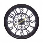 Часы настенные круглые черные D 35.5 см
