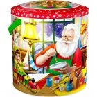 Новогодний сладкий набор Мастерская дедушки Мороза в жестяной упаковке 1 кг